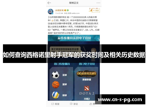 如何查询西格诺里射手冠军的获奖时间及相关历史数据